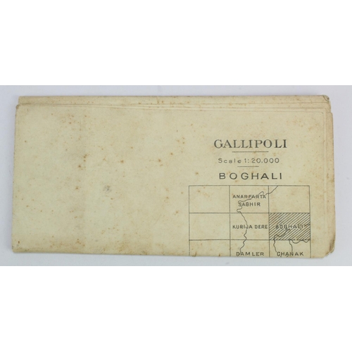 1854 - WW1 British army official issue map of Gallipoli scale 1:20,000 dated 1915 paper map of Boghali.