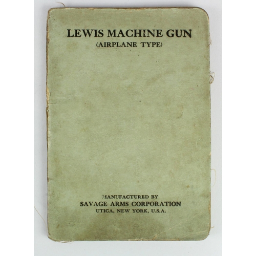 1878 - WW1 model 1917-18 Lewis gun airplane type hand book.