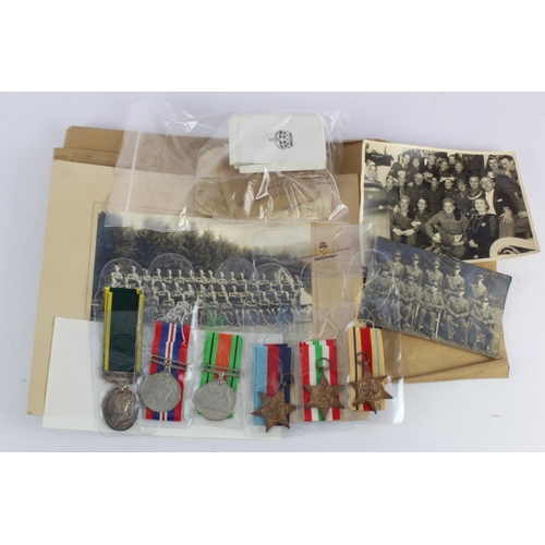 1922 - WW2 group - 1939-45 Star, Africa Star, Italy Star, Defence & War Medals, Efficiency Medal GVI with T... 