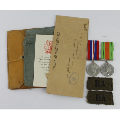 1924 - WW2 group 824192 Gnr john Barrett Royal Artillery enlisted 1-9-1939 discharged 24-1-1941 comes with ... 