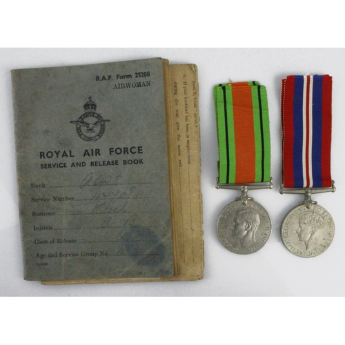 1925 - WW2 group attributed to 477084 ACW1 A B Keech WRAF. Defence & War Medals plus RAF Service & Release ... 