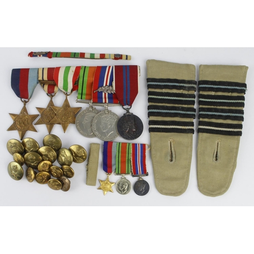 1929 - WW2 group mounted as worn - 1939-45 Star, Africa Star + North Africa 1942-43 clasp, Italy Star, Defe... 