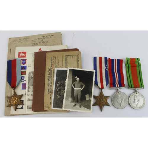 1931 - WW2 group to 2828058 Pte George Thorogood Seaforth Highlanders enlisted 1st July 1940 comes with 193... 