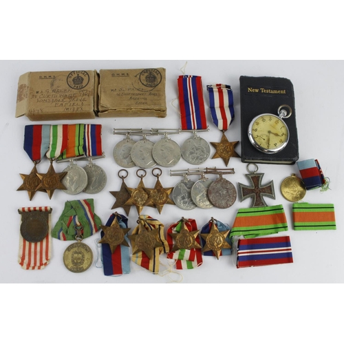 1949 - WW2 medals etc - Africa Star x1, France & Germany Star x3, 1939-45 Star x4, Italy Star x2, Defence M... 