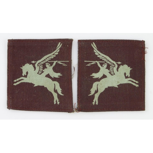 1957 - WW2 pair of Airborne Forces Pegasus printed pair formation signs.