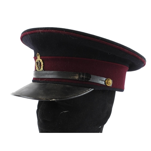 1962 - WW2 RAMC officers dress hat nice example with kings crown hat badge.