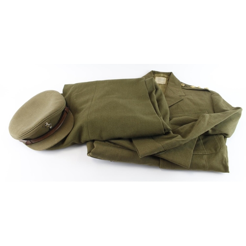 1966 - WW2 Royal Signals captains uniform jacket, trousers and hat.