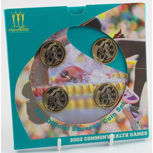 334 - Two Pounds 2002 Commonwealth games four coin set. BU in the Royal mint packaging.