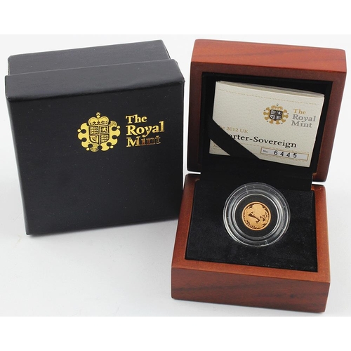 36 - Quarter Sovereign 2012 Proof FDC boxed as issued