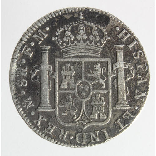 431 - Spanish Mexico silver 8 Reales 1792 Mo FM, cleaned aVF with some shipwreck infill and porosity.