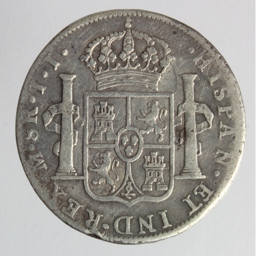 432 - Spanish Mexico silver 8 Reales 1814 Mo JJ, F/GF