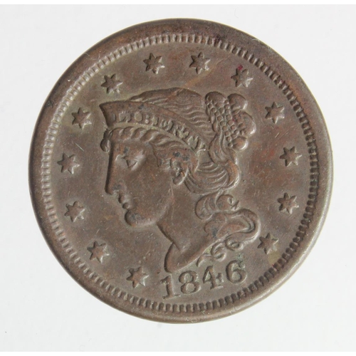 455 - USA Large Cent 1846 medium date, GVF