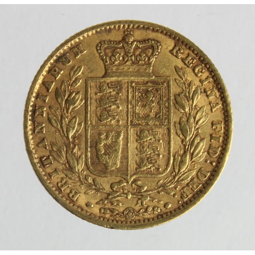 47 - Sovereign 1861 (Shieldback) nVF/GF