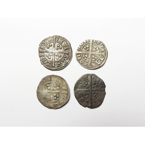 500 - Edward I & II silver Pennies (4) of London: Class 4b 1.32g GF light porosity, Class 9b 1.20g slightl... 