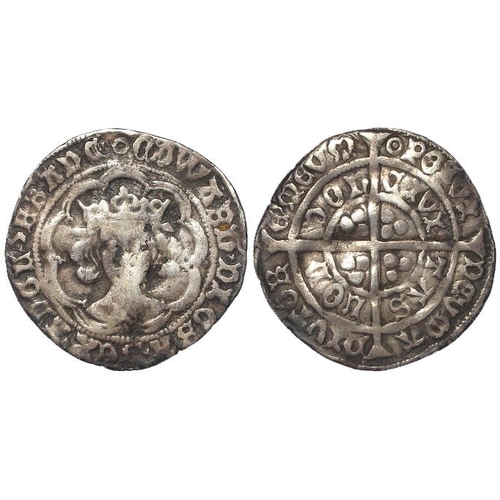 509 - Edward IV, 2nd Reign silver Groat mm. pellet in annulet, no marks by bust, S.2096, 2.83g, crinkled G... 