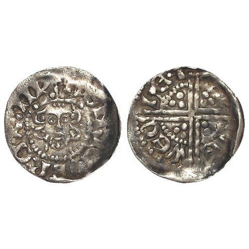 522 - Henry III Long Cross silver Penny of Newcastle, Class 3c, moneyer Henry, 1.16g, nVF, scarce.