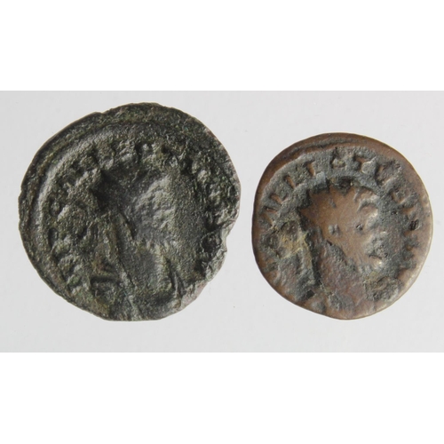 537 - Roman Imperial, Britannic Empire (2) coins of Allectus 293-296 AD, London mint: AE Antoninianus, Pax... 