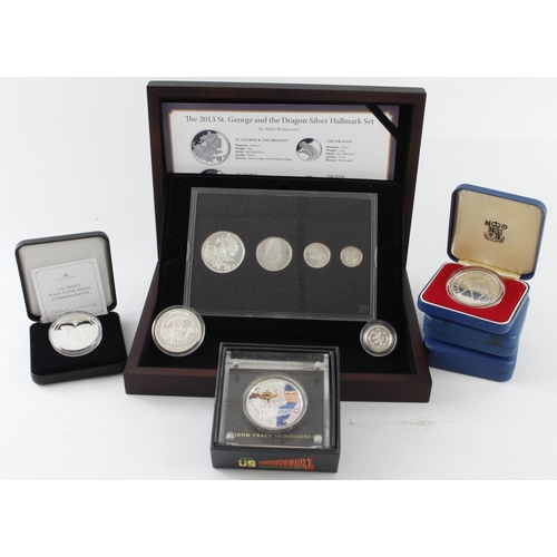 635 - GB & Commonwealth Silver Proof Coins & Medals (11) various mostly cased, 1977 to modern.