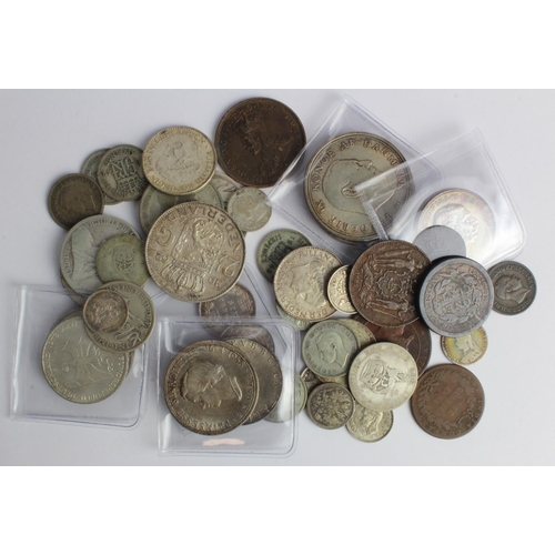 640 - GB & World Coins (43) 19th-20thC assortment including silver, noted GB Sixpence 1884 GVF, 1919 GVF, ... 