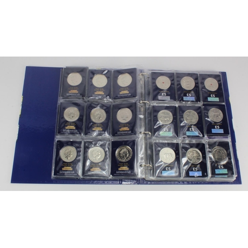 656 - GB Commemorative Five Pounds (49), Many different types including scarce issues. BU in Change Checke... 