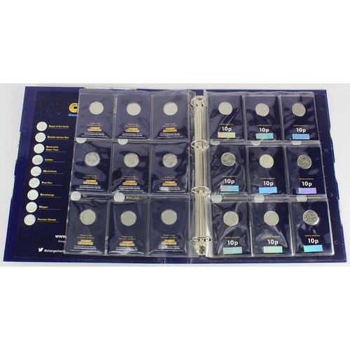 657 - GB Commemoratives (27) A to Z 10p's complete set plus medallion, BU in Change Checker cards and albu... 