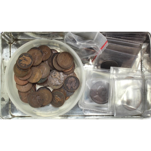 658 - GB Copper & Bronze (122) 17th-20thC assortment, mixed grade.