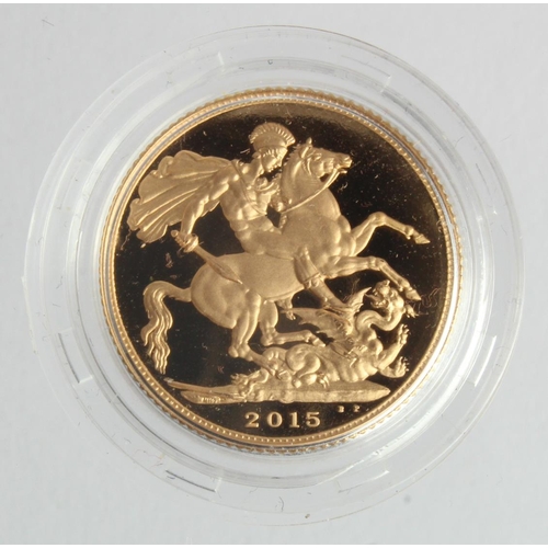 82 - Sovereign 2015 Proof FDC in a hard plastic capsule