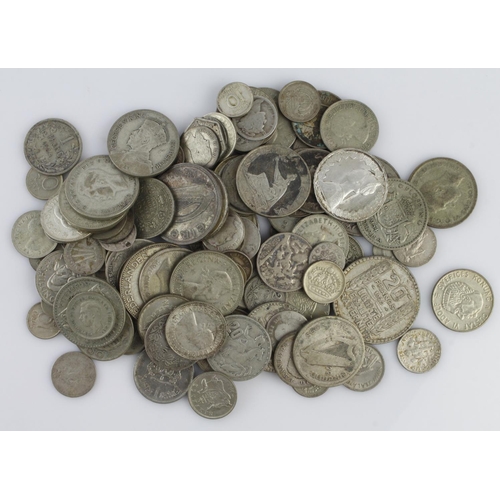 858 - World Silver Coins 535g, mixed content and grade.