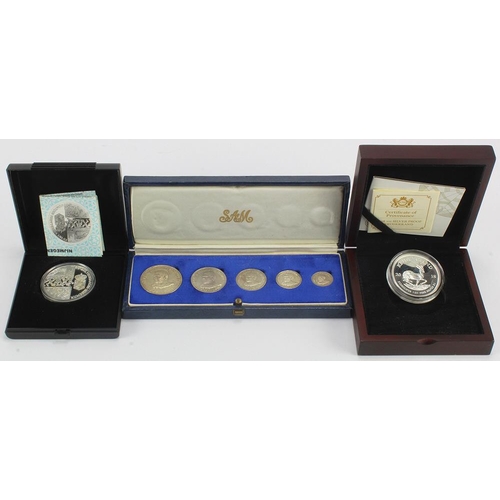 860 - World Silver Proofs: Swaziland Independence Proof Set 1968 nFDC cased (some damage to case exterior)... 