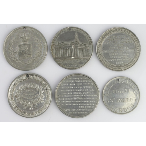 863 - British Commemorative & Prize Medals (6) 19thC white metal, interesting pieces such as 'Chun Ah-You ... 