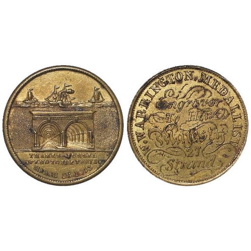 871 - British Commemorative Medalet / Advertising piece, bronze d.23mm: Thames Tunnel 1843 / W. Warrington... 