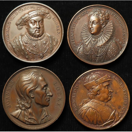 877 - British Commorative Medals (4) by Swiss/French medallists 18th-19thC, bronze d.40-41mm: Dassier's: E... 