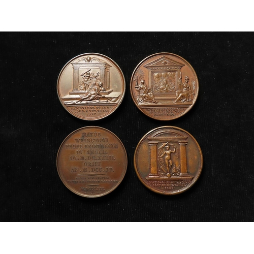 877 - British Commorative Medals (4) by Swiss/French medallists 18th-19thC, bronze d.40-41mm: Dassier's: E... 