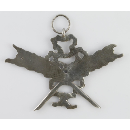 881 - Early unmarked silver (poss. Georgian) Masonic Secretary's Collar Jewel/Medal weighs 51.6gms. (just ... 