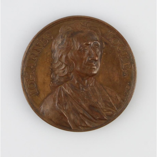 895 - John Locke 1704 bronze Memorial Medal by J. Dassier