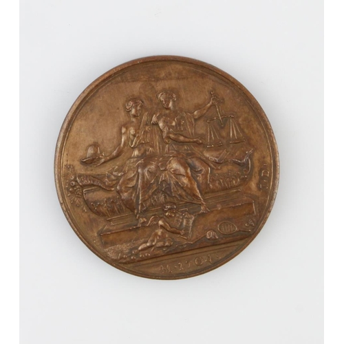 895 - John Locke 1704 bronze Memorial Medal by J. Dassier