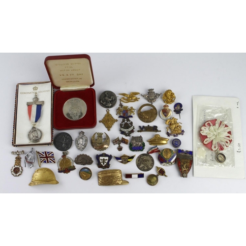 908 - Royal and Patriotic British and European range - lapel & pin badges, plus medals / medallions, few s... 