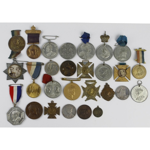 908 - Royal and Patriotic British and European range - lapel & pin badges, plus medals / medallions, few s... 