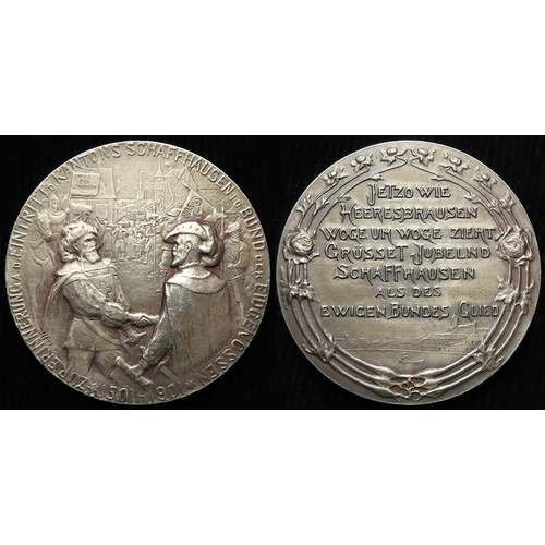 912 - Swiss Commemorative Medal, silver d.35mm, 19.38g: 500th Anniversary of Schaffhausen 1501-1901 (medal... 