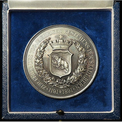 913 - Swiss Commemorative Medal, silver d.50mm: 53.18g: 700th Anniversary of the Foundation of Bern 1191-1... 