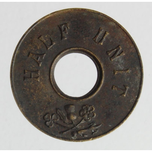 921 - Token: British Armed Forces Half Unit, bronze d.20mm, c.1956, toned GVF, rare.