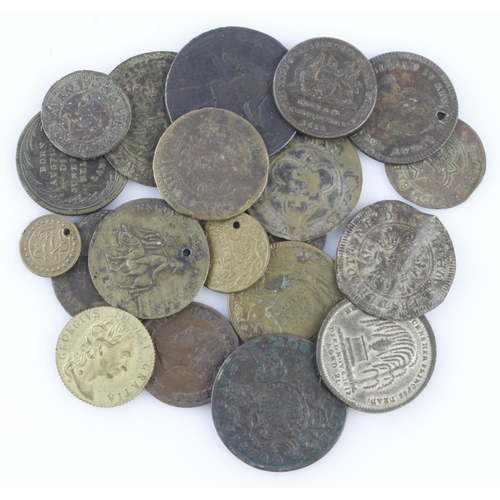 922 - Tokens & Jetons (20) medieval to 19thC assortment, mixed grade.