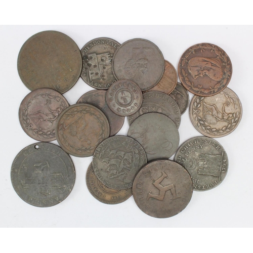 924 - Tokens (19) 18th-19thC assortment, mixed grade.