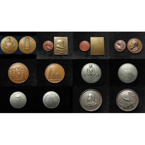 928 - World historic commemorative and art medals (9) from the Sven Rindl collection: Bronze d.80mm: 600th... 