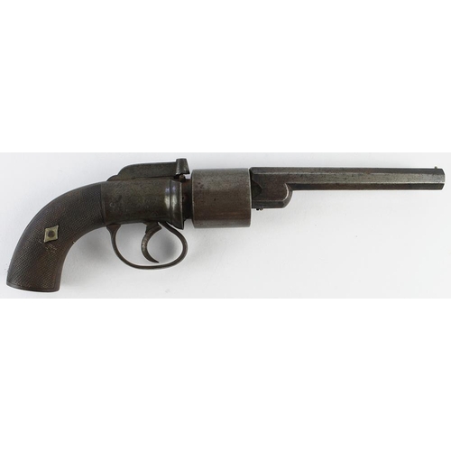 957 - English Transitional Bar-Hammer Revolver circa 1850, 54-bore double action with 5 ¼ in. octagonal ba... 