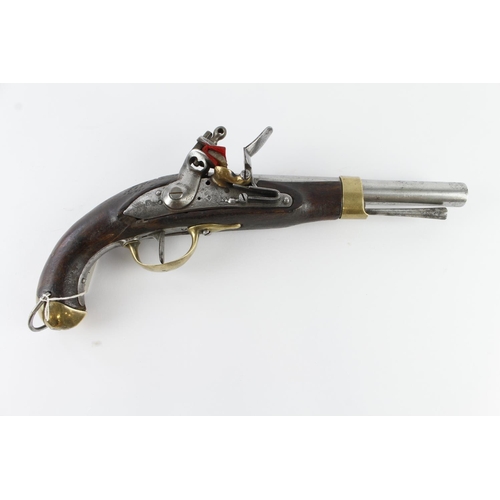 969 - French Napoleonic 1st Empire 1796 Pattern Naval Flint Lock Pistol. Nice lock action.  Lots of Naval ... 