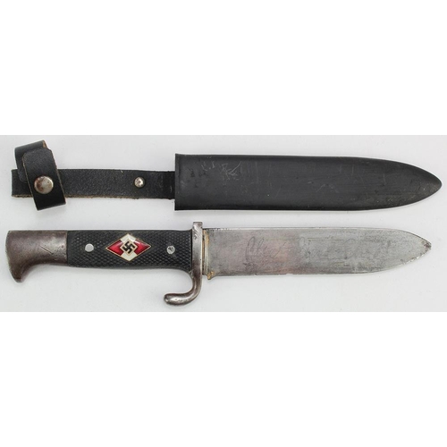 990 - German HJ dagger, Blut und Ehre worn blade, Puma marked, complete with scabbard.