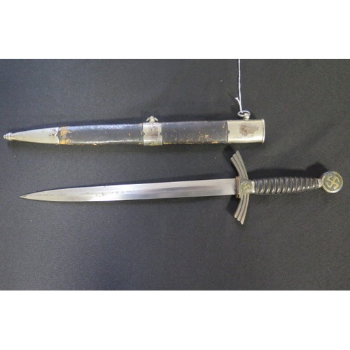 994 - German Luftwaffe 1st pattern dagger well worn, pommel top damaged.