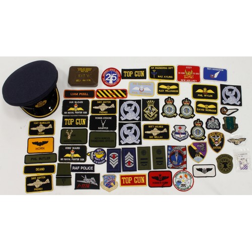 1663 - Large Quantity RAF squadron patches and wings, RAF Central Band Peaked Cap and Pilots Flying Suits x... 