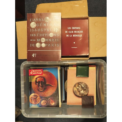 903 - Numismatic Books & Catalogues, relating to commemorative medals, two boxes full including a three-vo... 